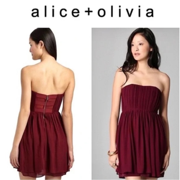 Alice + Olivia Dresses & Skirts - Alice and Olivia Mckell Pleated Double Column Cocktail Dress